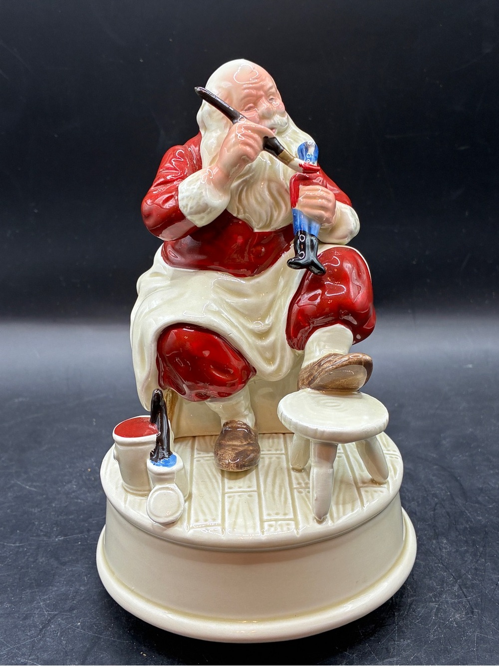 Otagiri Ceramic Santa Music Box, Painting Nutcracker Soldier, Gibson Greetings
